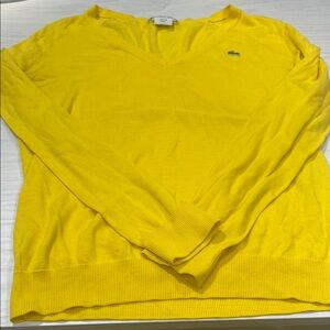 Lacoste Yellow V-Neck Sweater women
